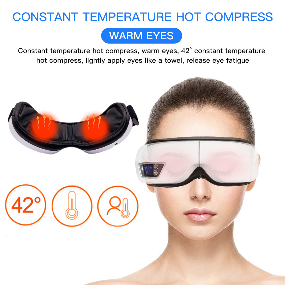 Eye Massager 6D Smart Airbag Vibration Massage Health Care Instrumen Heating Bluetooth Music Relieves Fatigue Dark Circles 221116
