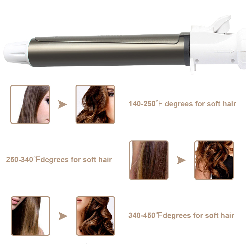 Curling Irons USHOW Professional Ceramic Hair Curler LED Digital Temperature Display Iron Roller Curls Wand Waver Fashion Styling Tool 221116