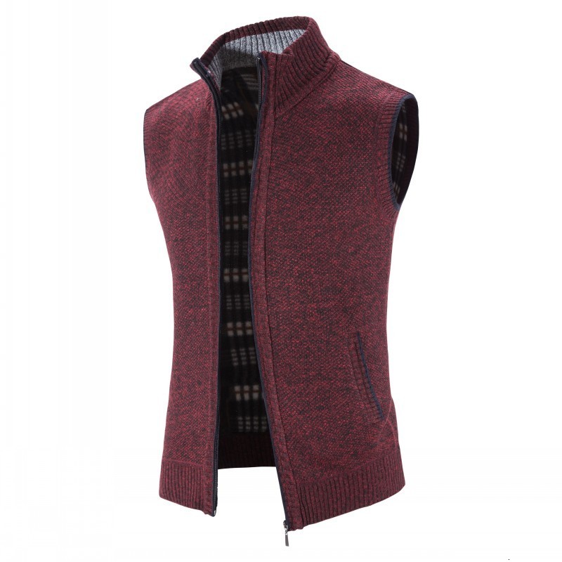 Men's Vests Autumn Winter Sweater Thick Warm Sleeveless Cardigan Coat Knitted Outerwear Zipper Sleevel Jacket 221116