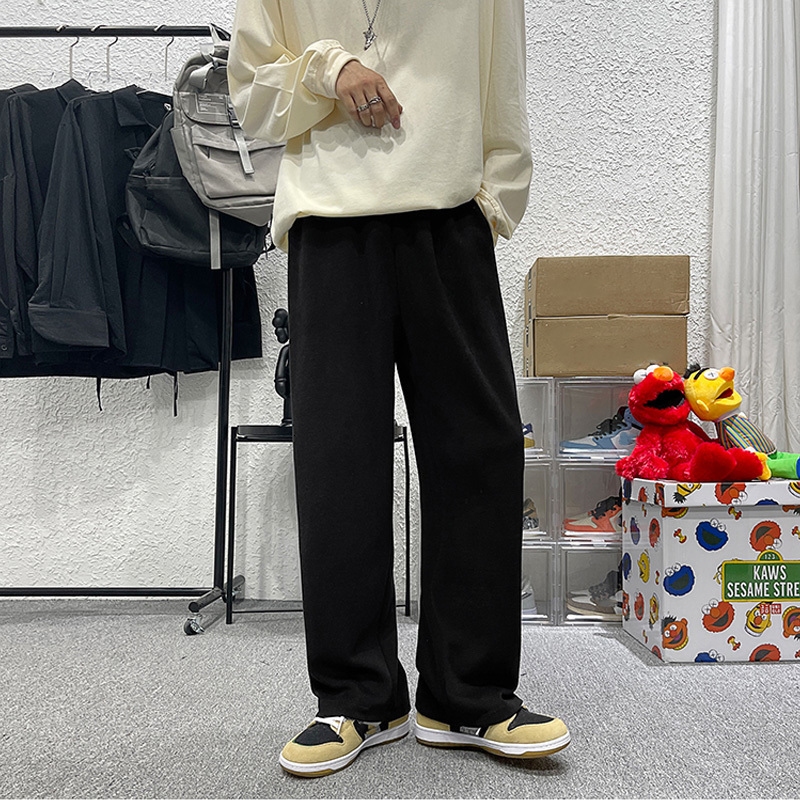 Men's Pants Loose Sweatpants Men High Street Wide Leg Spring Autumn Fashion Hong Kong Style Solid Straight Tube Trousers Male Clothes 221116