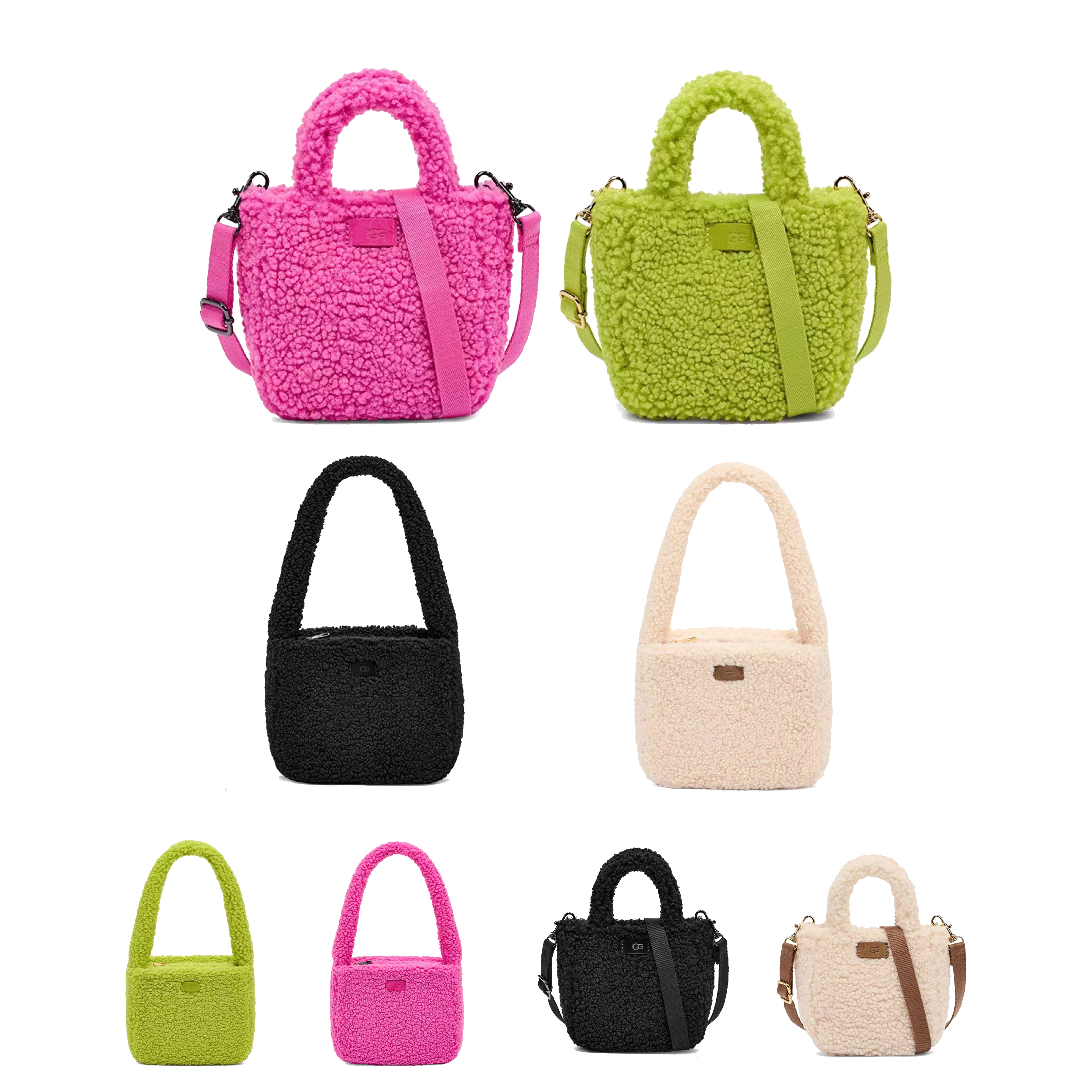 22 new products Malibel shoulder strap bag clutch Lamb swool handbag Adeline Sherpa Luxury tote Womens Mini UGG Crossbody bags Designer classic teddy mens Fleece, 2-green
