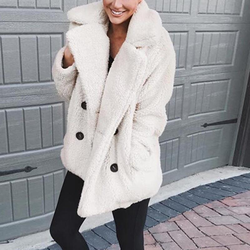 Women's Fur Faux Coats Teddy Long Sleeve Fluffy Jackets Winter Warm Female Jacket Oversized Casual 221116