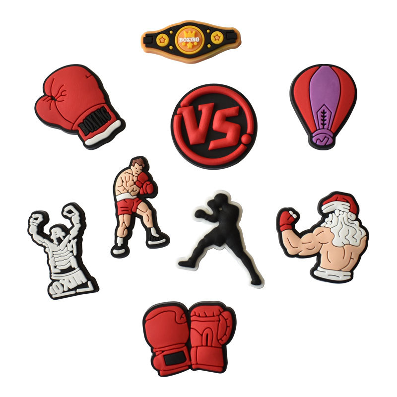 Boxing croc charms jibitz shoe parts accessories clog pins