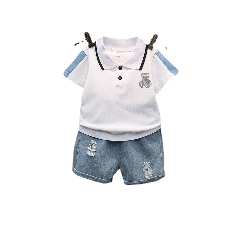 Boys Summer Suit Children Polo Short-Sleeved T-Shirt Shorts Baby Boys Casual Sets Kids 2 Piece Sets y250607PD6W