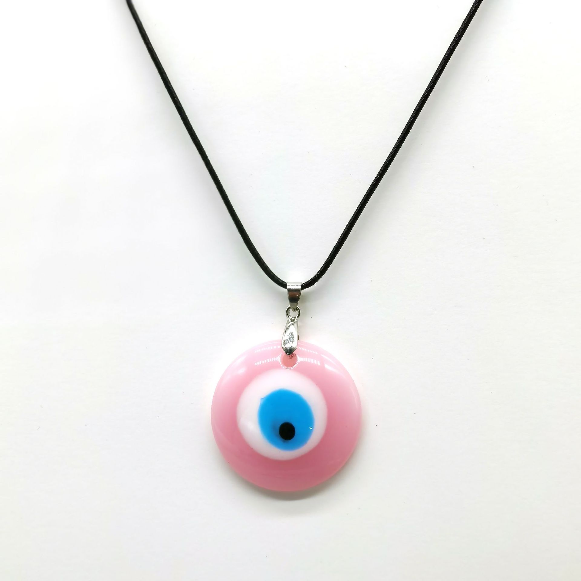 30MM Coloured Resin Evil Eyes Necklaces Fashion Turkish Lucky Blue eye Necklace For Friend Jewelry Gift
