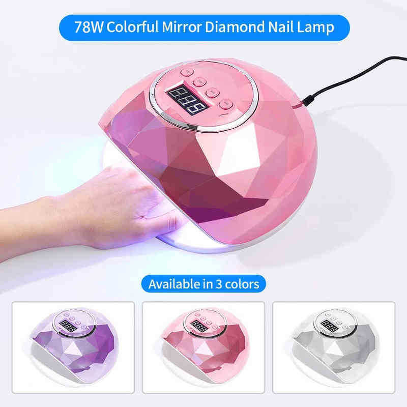 Nxy 39 Led Lamps Nail Dryer Colorful Laser Reflective Irregular Design Uv Lamp Gel Fast Drying Art Tools 220624