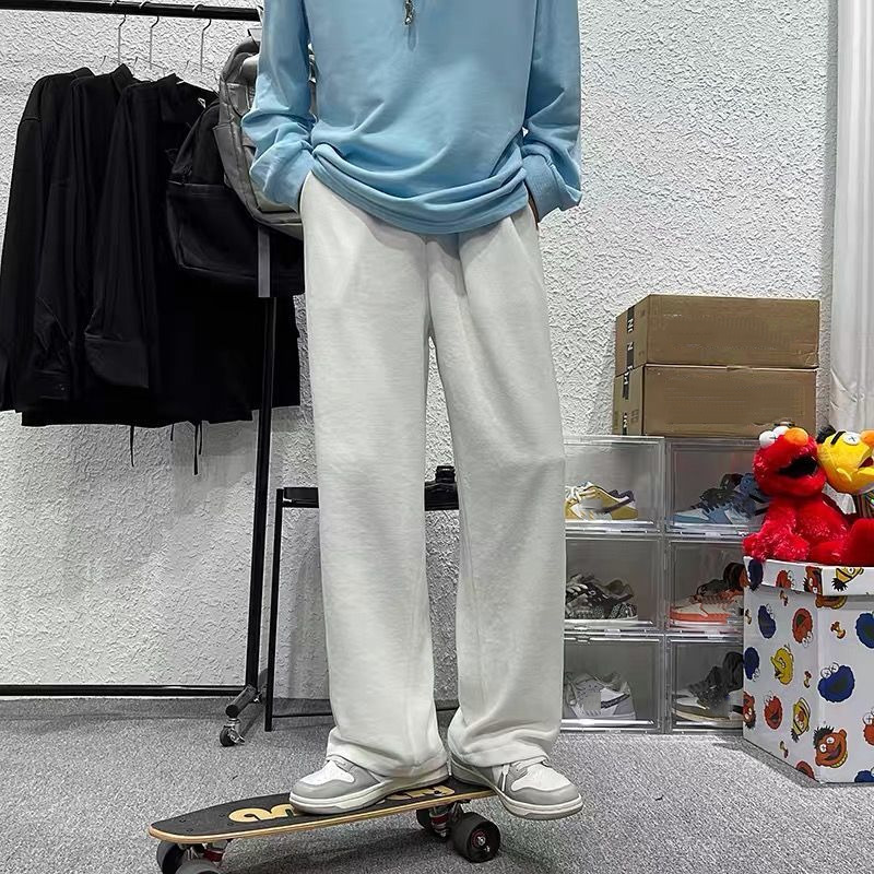 Men's Pants Loose Sweatpants Men High Street Wide Leg Spring Autumn Fashion Hong Kong Style Solid Straight Tube Trousers Male Clothes 221116