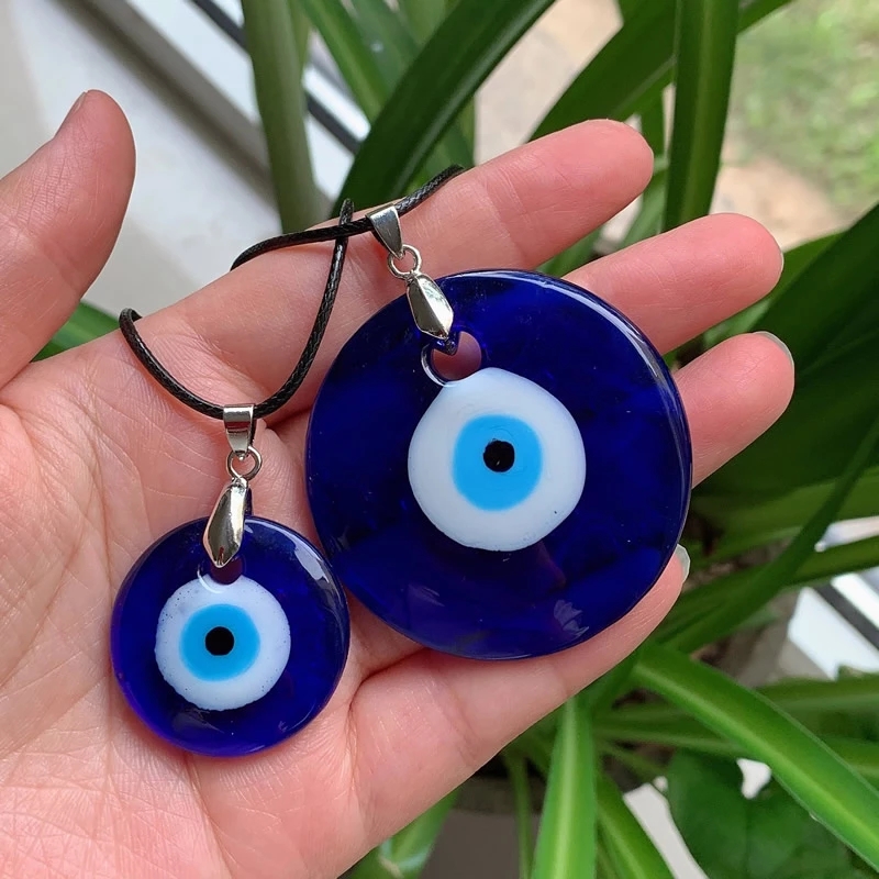 30mm Evil Eye Necklace for Women Men Sea Blue Glass Lucky Pendulum Turkey Turkish Eyes Pendant Necklace Choker Jewelry