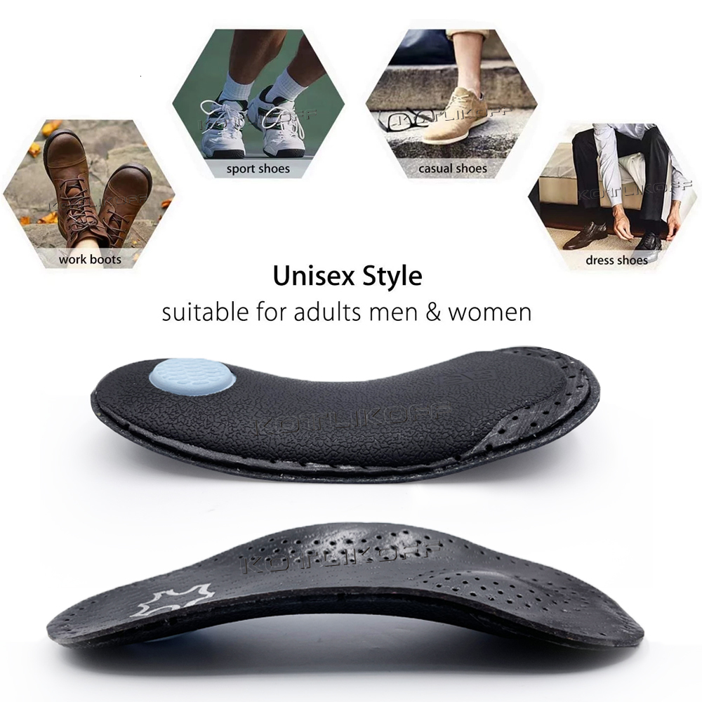 Shoe Parts Accessories Orthopedic Sole Insoles For Feet MenWomen Relief Pain Cushion Flat Arch Support Breathable Leather Half Pads Insert 221116