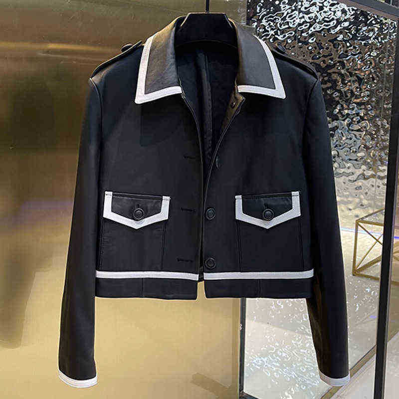Women Genuine Sheepskin Leather Jackets Lady Turn Down Collar Leather Jackets Rivet Motorcycle Biker Jackets TF4801 J220727, Blue
Women Genuine Sheepskin Leather Jackets Lady Turn Down Collar Leather Jackets Rivet Motorcycle Biker Jackets TF4801 J220727, Blue