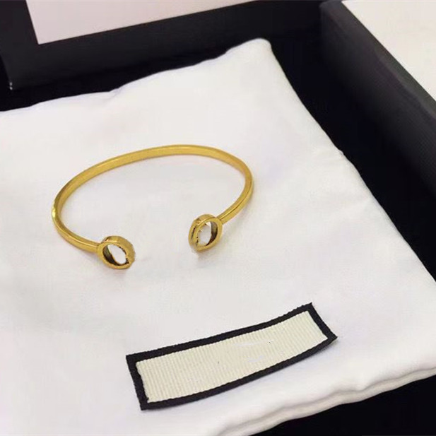 Letter Gold Bangle Bracelets for woman Plated silver for Unisex Charm Fashion Jewelry