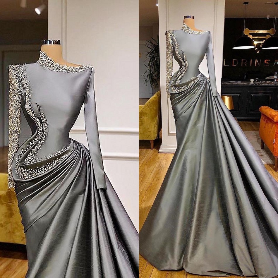 2023 Mermaid Gray Saudi Arabic Long Sleeves Evening Dresses Wear Major Beading Sequins Taffeta Prom Dress vestidos de fiesta BC14556 GC1116S2, Gold
2023 Mermaid Gray Saudi Arabic Long Sleeves Evening Dresses Wear Major Beading Sequins Taffeta Prom Dress vestidos de fiesta BC14556 GC1116S2, Gold