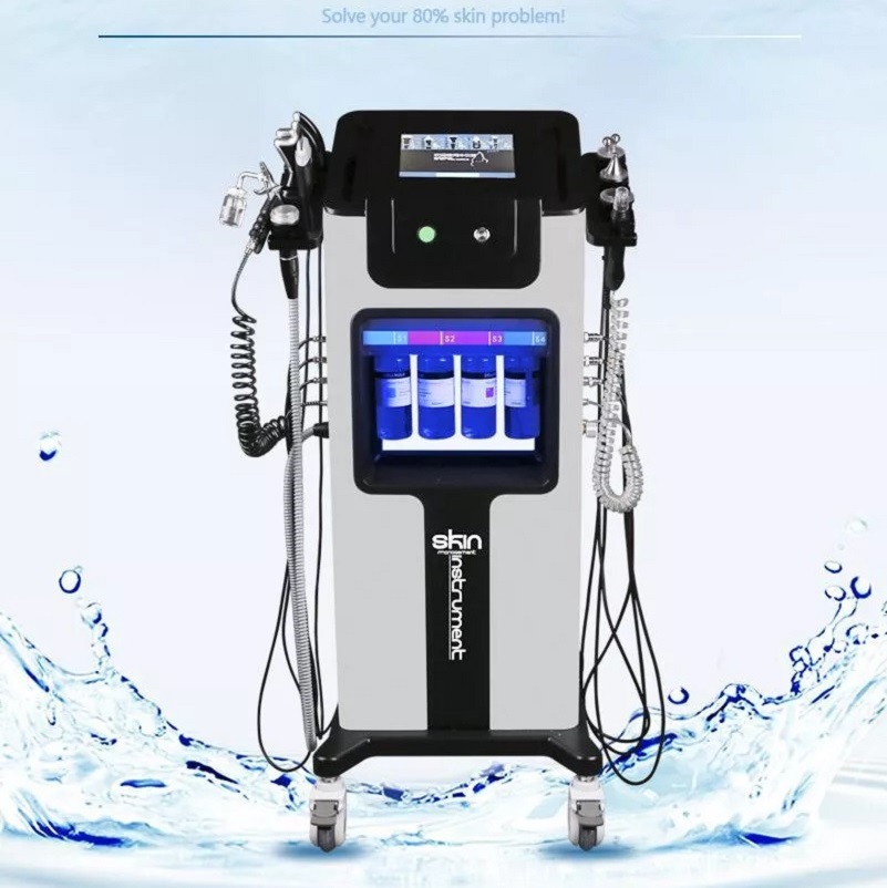 Microdermabrasion Multi-function Microdermoabrasion facial 8 in 1 Skin Care Cleansing Water Grinding H2O2 Bubbles Cleansing Hydrafacial Machine