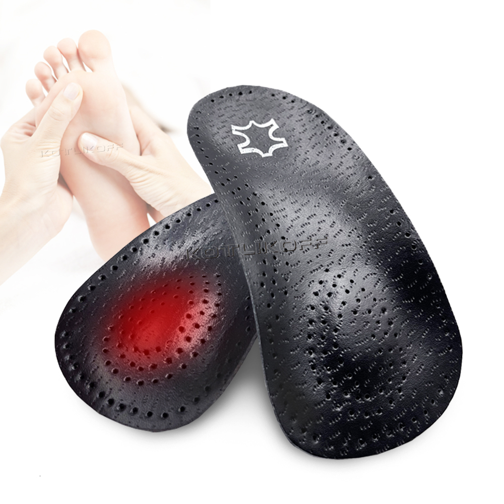 Shoe Parts Accessories Orthopedic Sole Insoles For Feet MenWomen Relief Pain Cushion Flat Arch Support Breathable Leather Half Pads Insert 221116