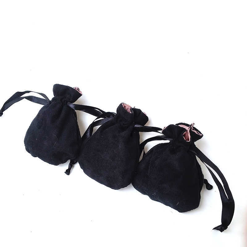 Black White Velvet Bags Fit European Jewelry Packaging Beads Charms and bracelets necklaces Jewelry Fashion Pendant Pouches