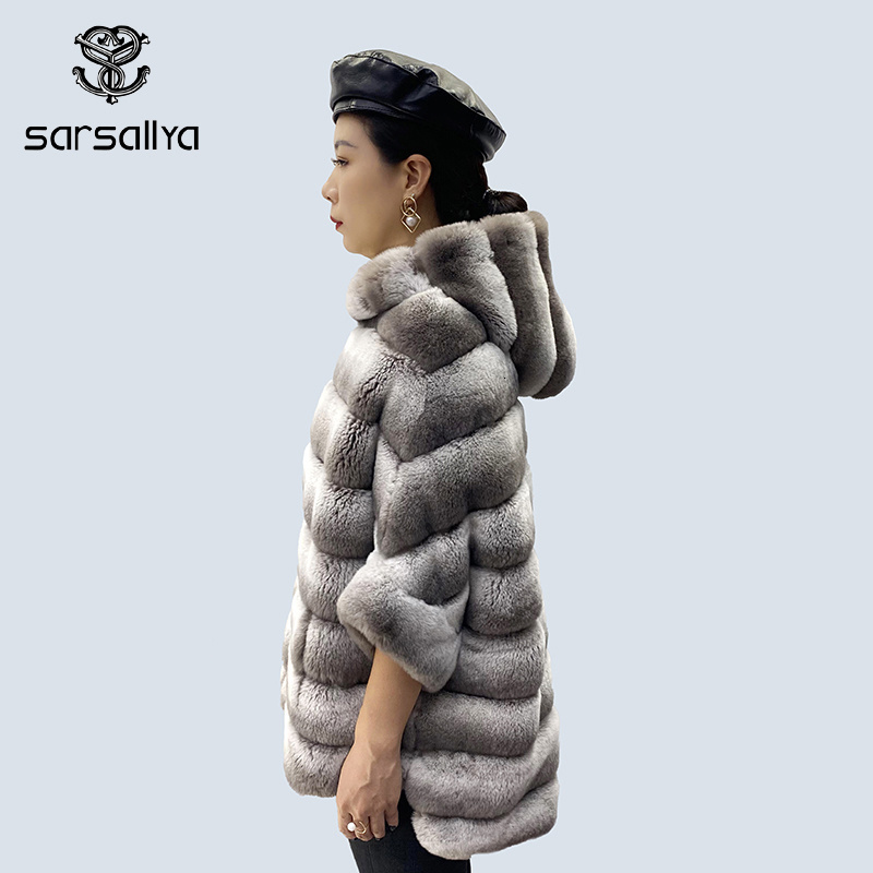 Women's Fur Faux Real Rex Rabbit Natural Coat Female Hoodies Zipper Poncho Jackets Winter Clothes Woman Fluffy Warm Fashion Big Size 221116