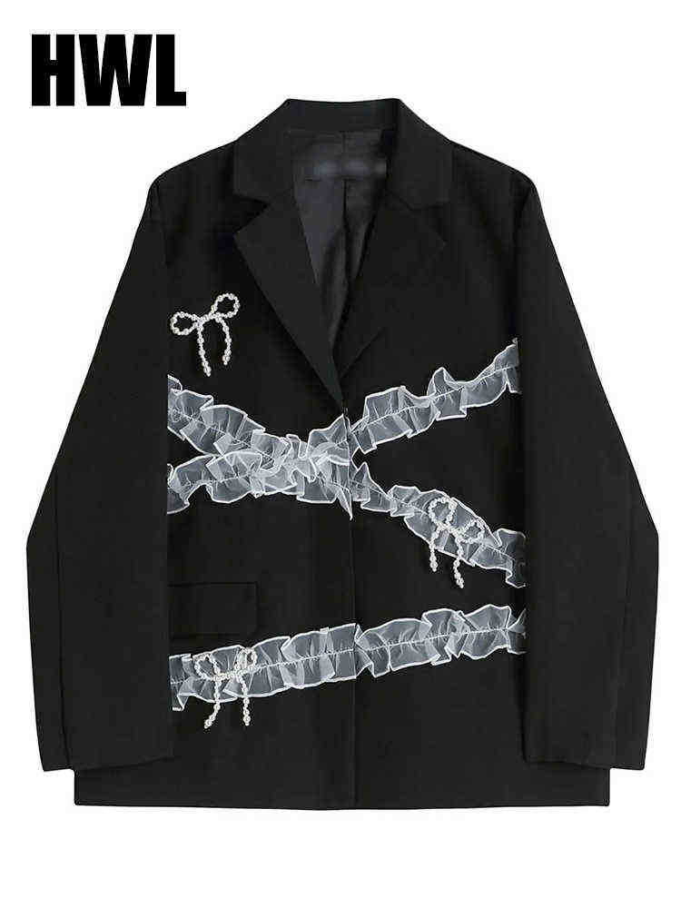 Womens Office High Blazer Jacket Bow Lace Patchwork Women Business Casual Bags Work Office Blazer Back Slit Jacket Suit J220727, Black
Womens Office High Blazer Jacket Bow Lace Patchwork Women Business Casual Bags Work Office Blazer Back Slit Jacket Suit J220727, Black