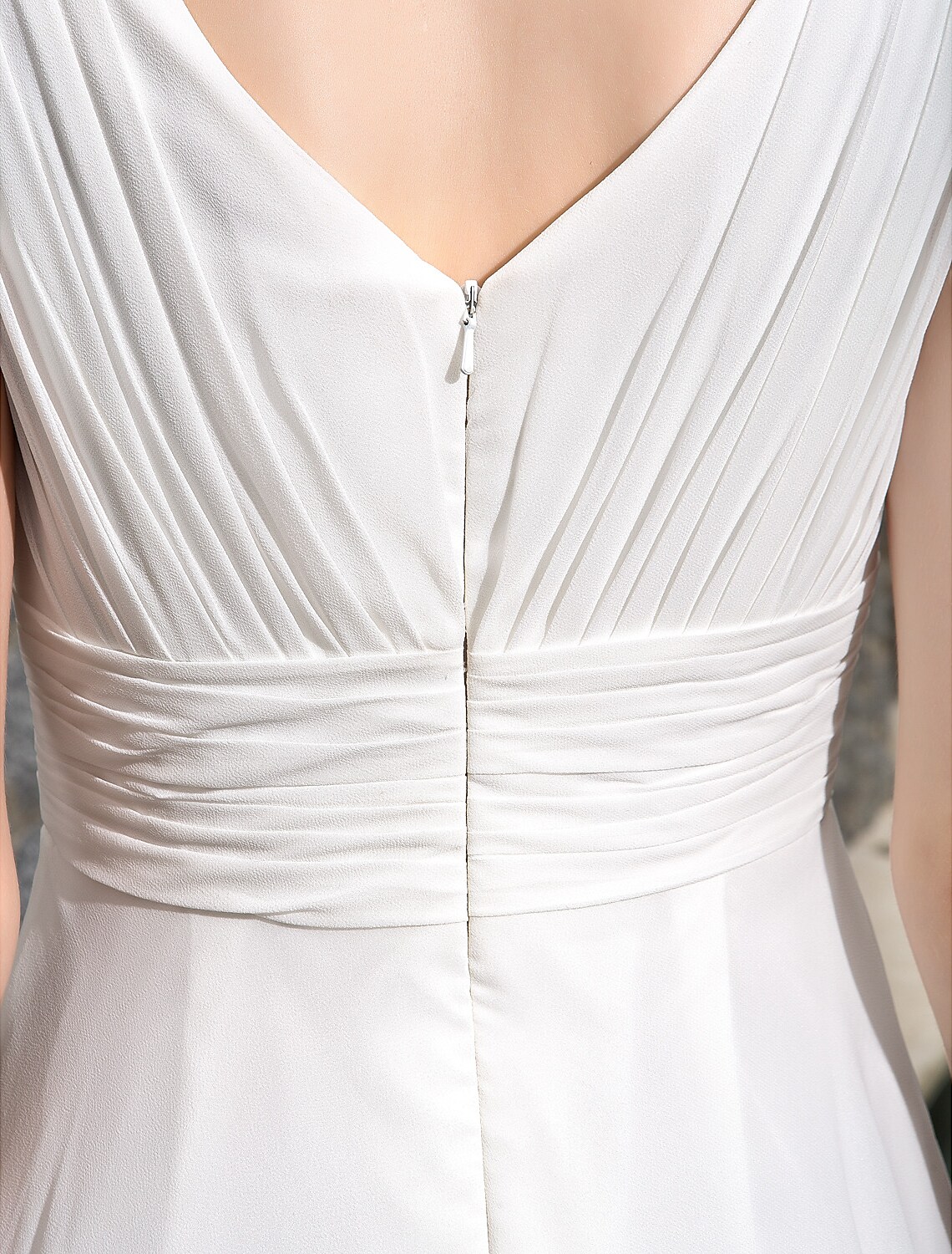 High Low Chiffon Wedding Dress V Neck Asymmetrical Beach Sexy Bridal Party Gowns For Women Vestidos De Noiva