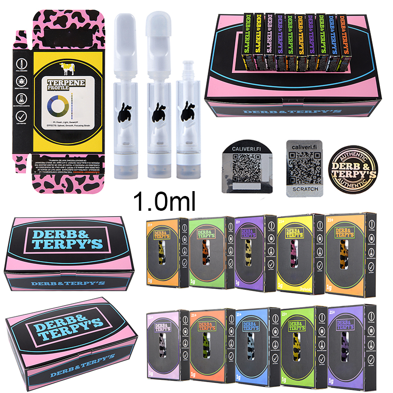 Derb and Terpy 1.0ml Full Ceramic Atomizers Vape Cartridge Derb&Terpy's Cartridges Packaging White Carts Glass Tank Empty
Derb and Terpy 1.0ml Full Ceramic Atomizers Vape Cartridge Derb&Terpy's Cartridges Packaging White Carts Glass Tank Empty