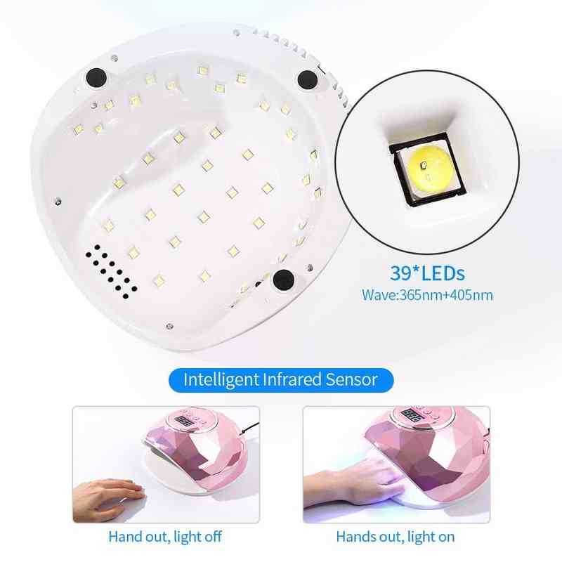 Nxy 39 Led Lamps Nail Dryer Colorful Laser Reflective Irregular Design Uv Lamp Gel Fast Drying Art Tools 220624