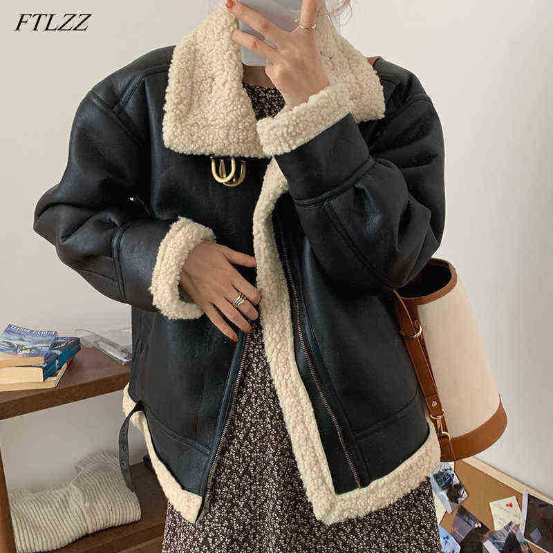 Ftlzz New Autumn Winter Women Pu Leather Jacket Streetwear Female Moto Biker Faux Lamb Sheepskin Jacket Thick Warm Loose Outfit J220727, Auburn
Ftlzz New Autumn Winter Women Pu Leather Jacket Streetwear Female Moto Biker Faux Lamb Sheepskin Jacket Thick Warm Loose Outfit J220727, Auburn