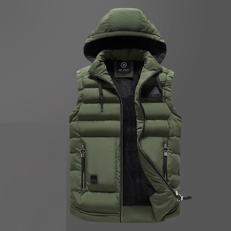 Men's Vests Mens Vest Jacket Winter Warm Hooded Sleeveless Jackets Fashion Male Thicken Waistcoat Hat Detachable Autumn Pocket Men 221116