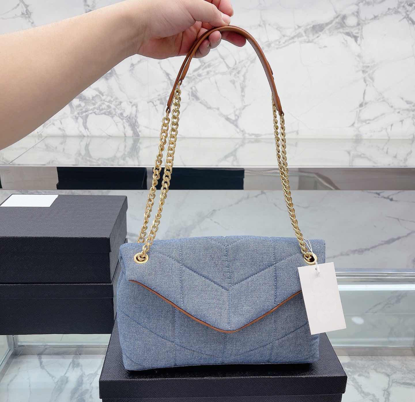 denim handbag Womens cross body shoulder Chain letter designer bag 5A top handbags Fashion lady se Free shipping