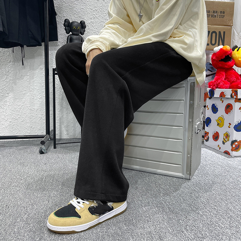 Men's Pants Loose Sweatpants Men High Street Wide Leg Spring Autumn Fashion Hong Kong Style Solid Straight Tube Trousers Male Clothes 221116