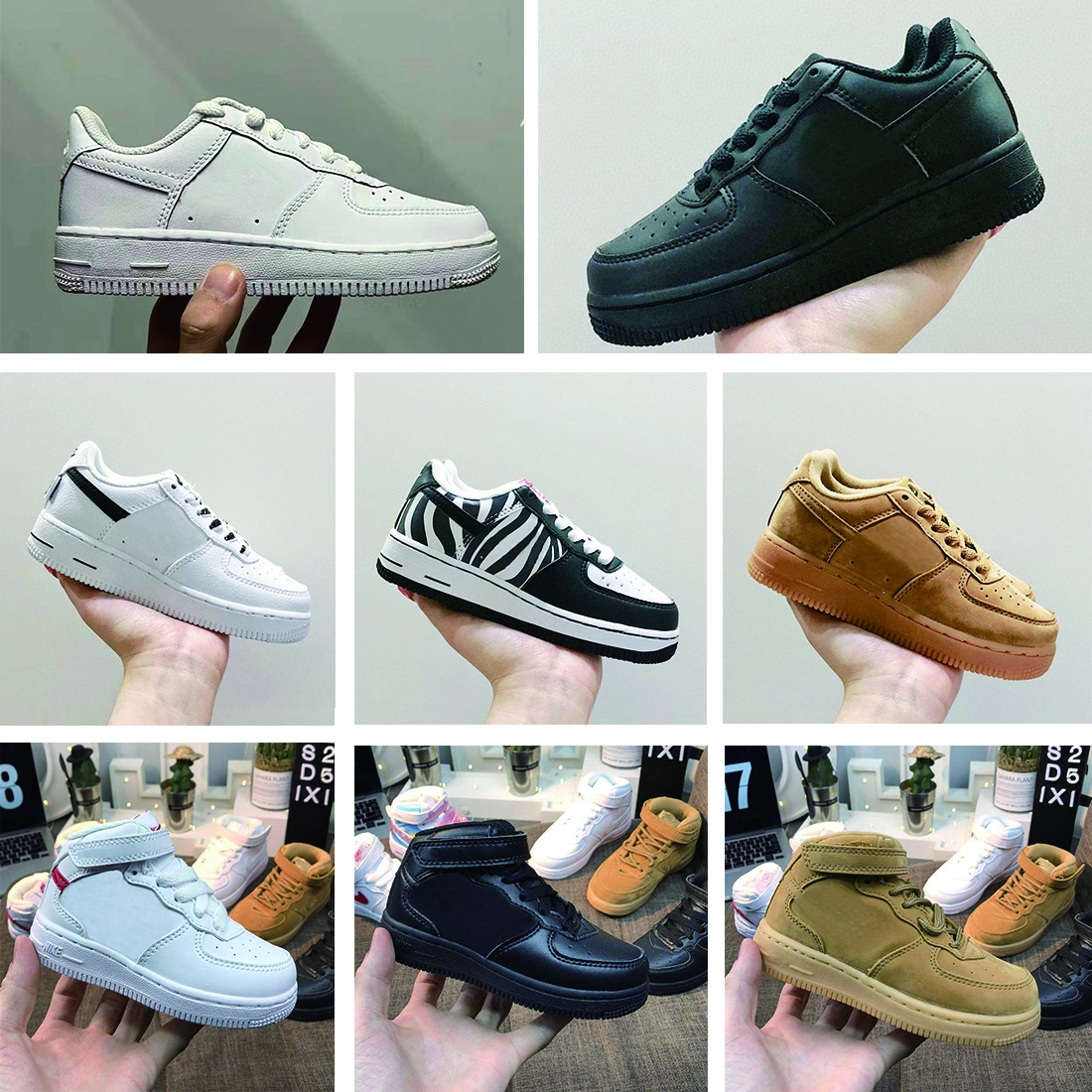 Kids shoes Air Forse 1 white Airforces one Black brown trainers shadow Pale Ivory Washed Coral Aurora Sapphire Designer sneakers outdoor shoe for Boys Girls Eur 25-35, Box
Kids shoes Air Forse 1 white Airforces one Black brown trainers shadow Pale Ivory Washed Coral Aurora Sapphire Designer sneakers outdoor shoe for Boys Girls Eur 25-35, Box