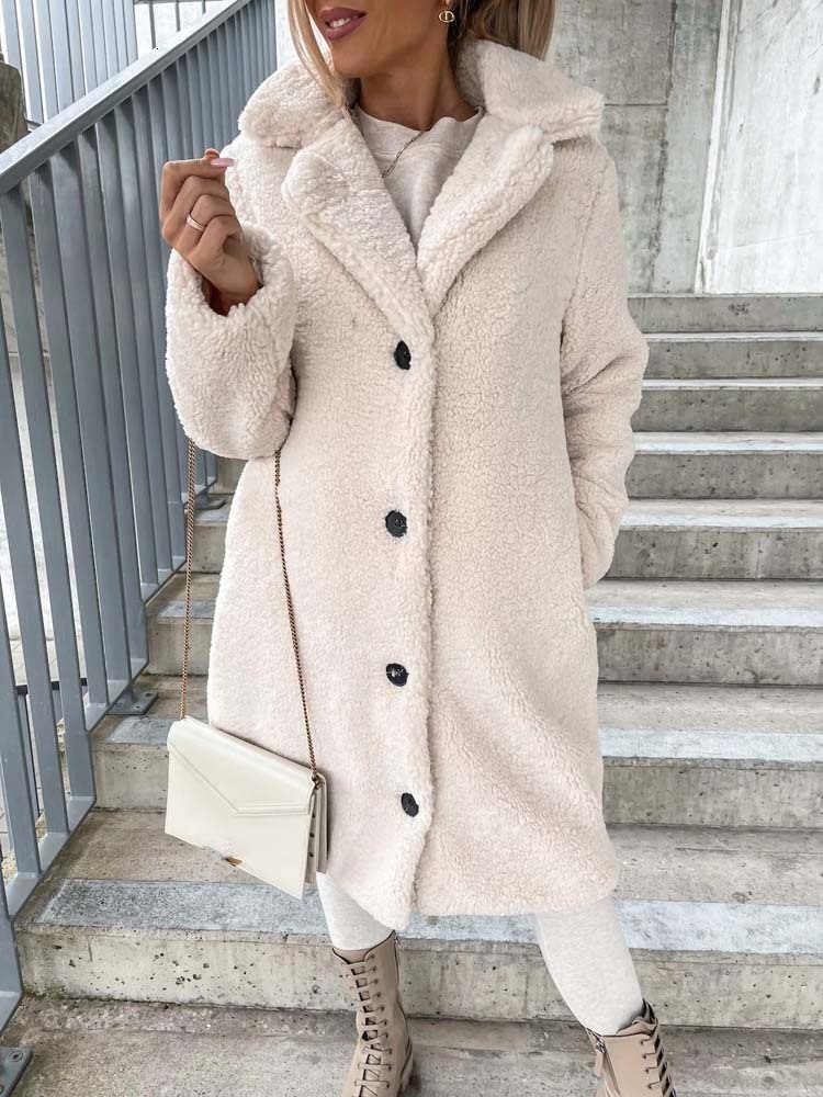 Women's Fur Faux Winter Teddy Coat Women Plush Oversized Jacket Thick Warm Long Female 5XL 221116