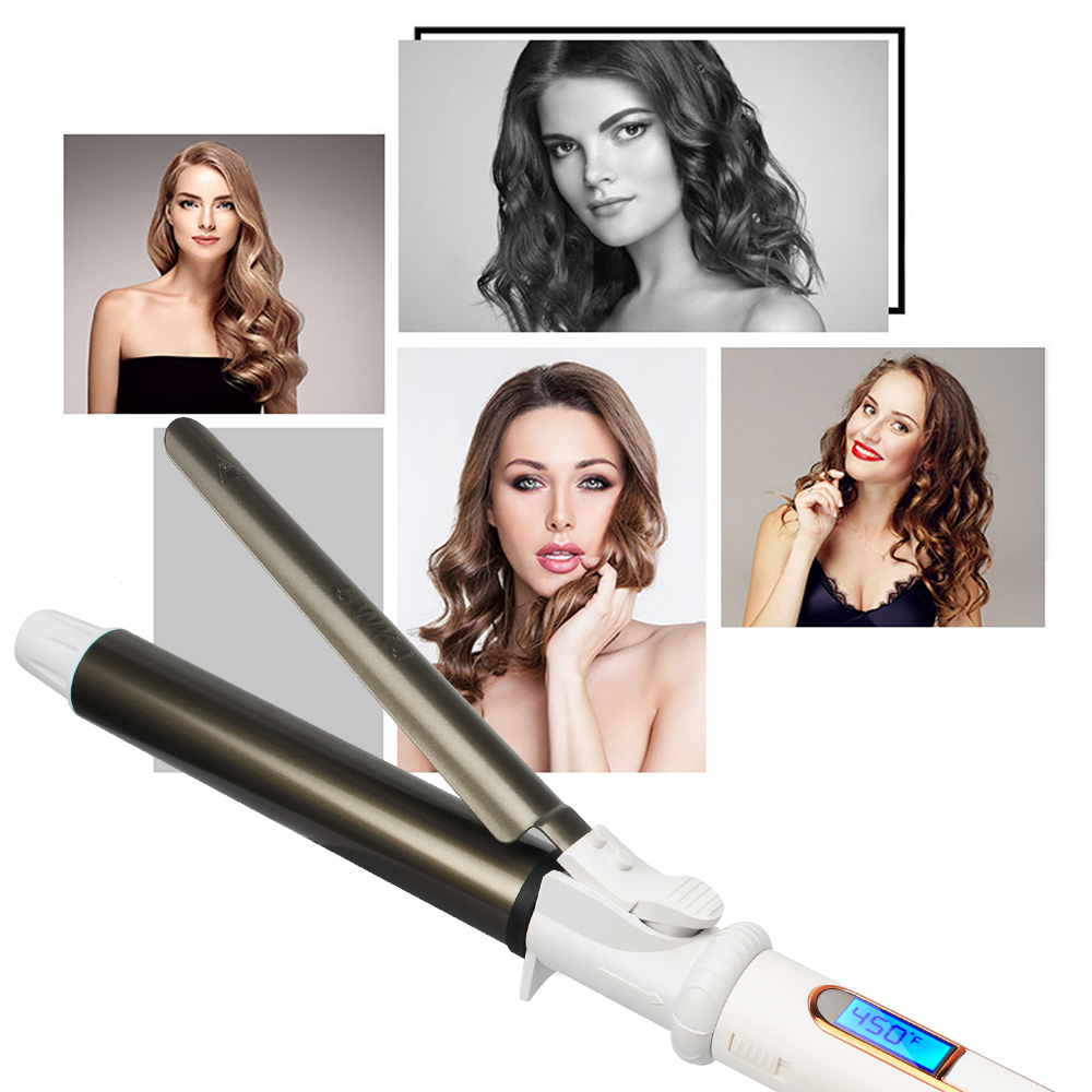 Curling Irons USHOW Professional Ceramic Hair Curler LED Digital Temperature Display Iron Roller Curls Wand Waver Fashion Styling Tool 221116