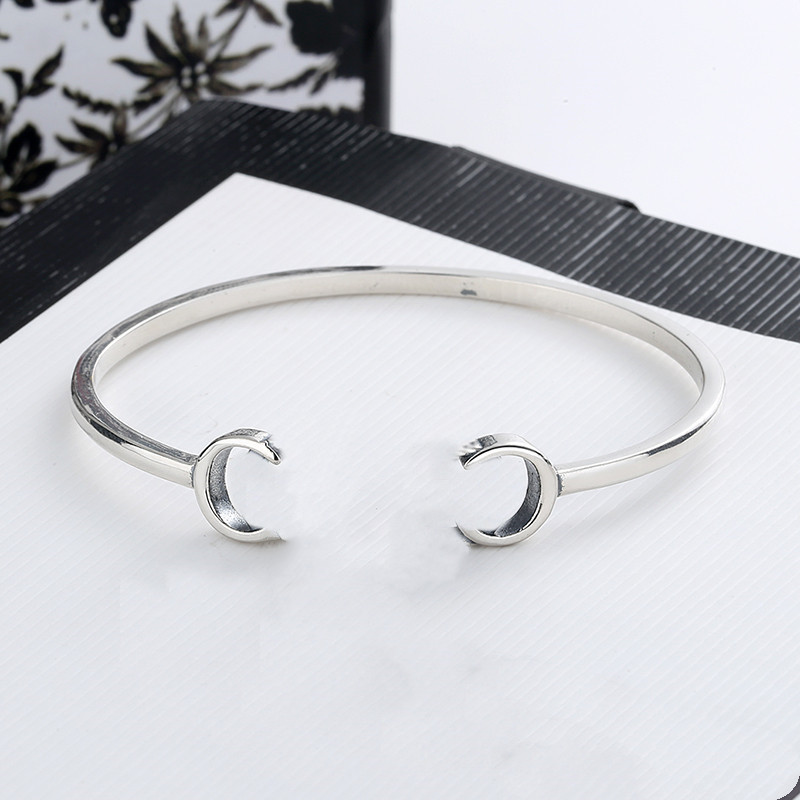Letter Gold Bangle Bracelets for woman Plated silver for Unisex Charm Fashion Jewelry LinkB