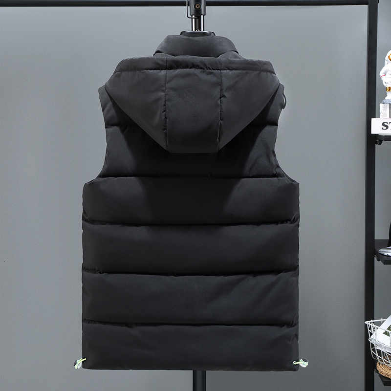 Men's Vests Winter Camouflage Thick Vest Men Hooded Hat Detachable Sleeveless Coat Waterproof Male Comfortable Waistcoat Plus Size 5XL 221116