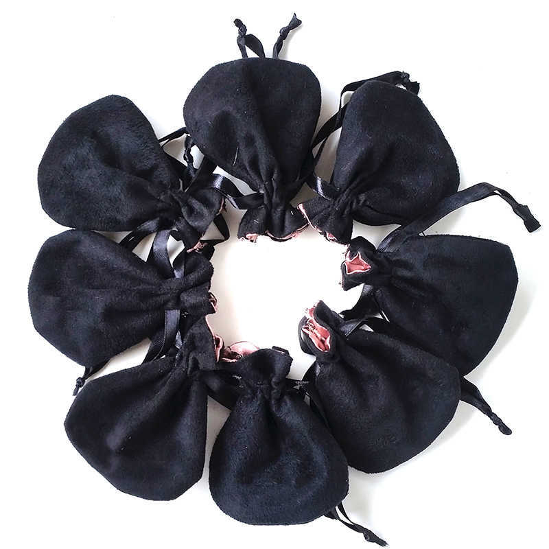 Black White Velvet Bags Fit European Jewelry Packaging Beads Charms and bracelets necklaces Jewelry Fashion Pendant Pouches