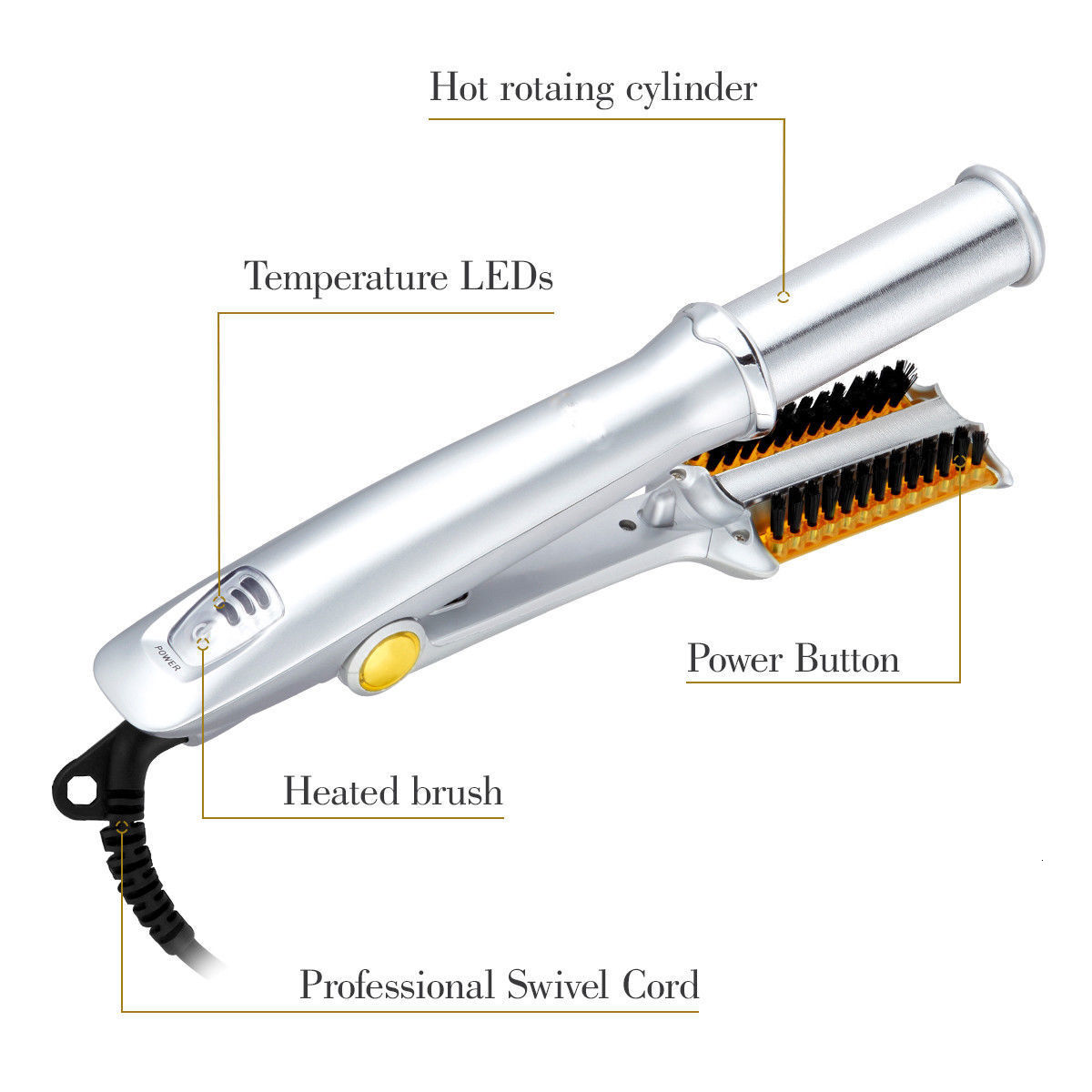 Curling Irons Professional Hair Curler Rotating Brush Styler 2 In 1 Styling Tool With 221116