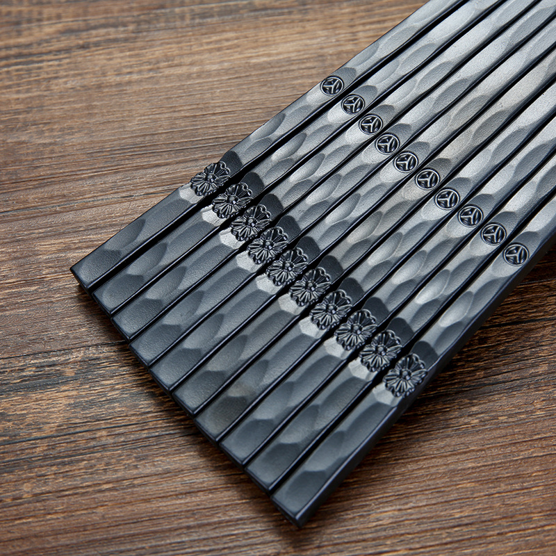 Glass Fiber Alloy Chopsticks Black Reusable Dishwasher Safe Sushi Fast Food Noodles Chop Sticks Chinese Cutlery3205932