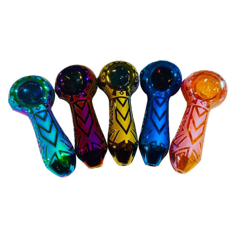 Smoking glass pipe electro-plating hand spoon pipes fancy colorful tobacco pipes wholesale
Smoking glass pipe electro-plating hand spoon pipes fancy colorful tobacco pipes wholesale