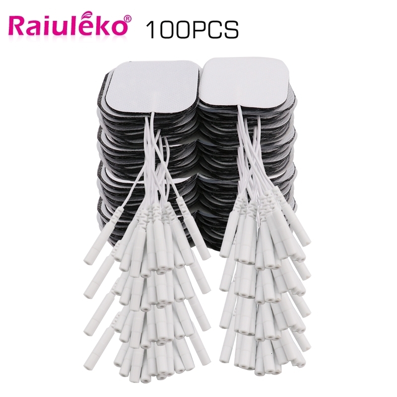 Other Massage Items 20/50/100Pcs 5x5cm Ems Nerve Muscle Stimulator Electrode Pads Gel Tens s Physiotherapy Machine 2mm Plug 221116