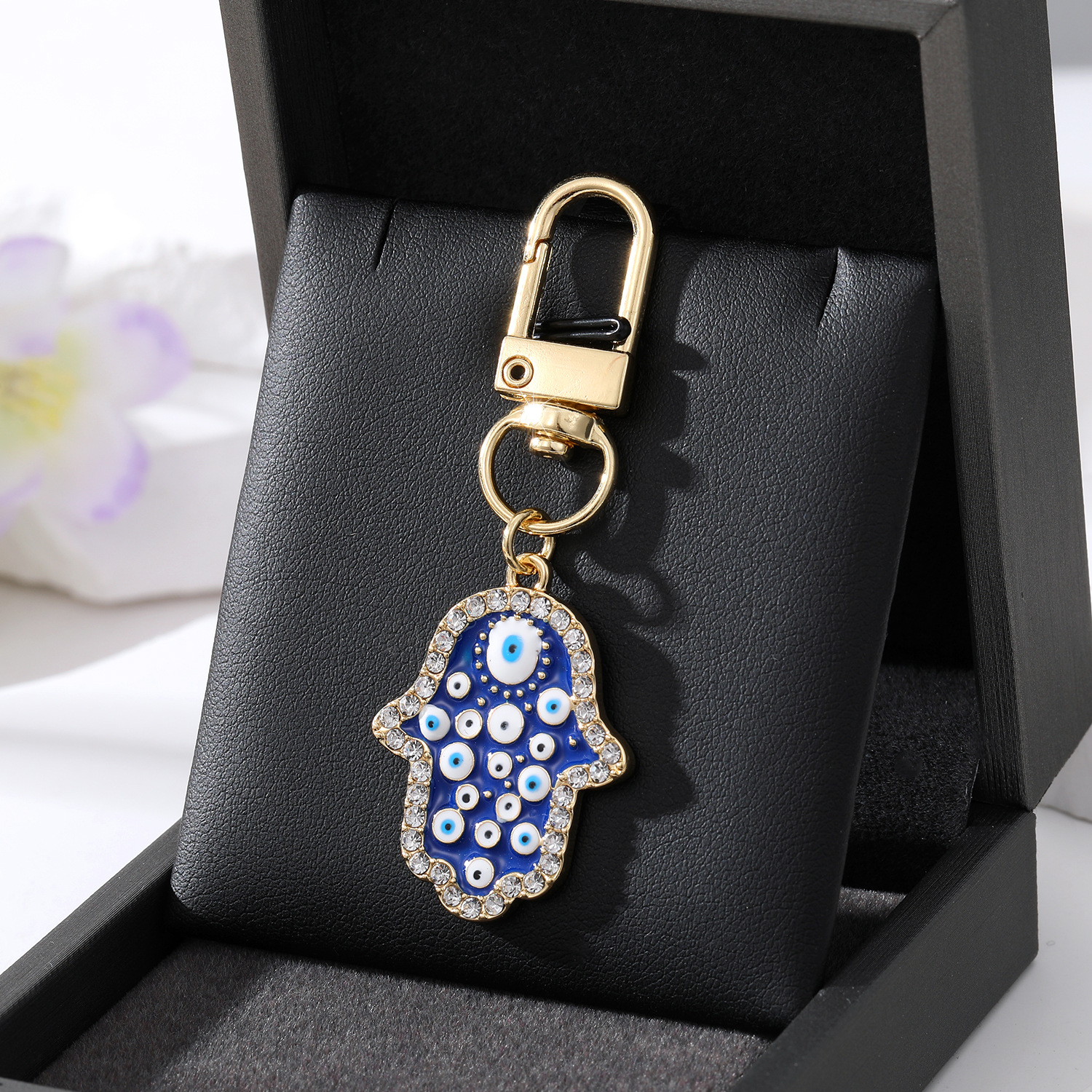 Evil Eye Hamsa Hand Keychain Key Rings For Friend Lovers Vintage Blue Eye Bag Car Keyring Pendant