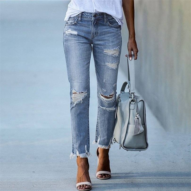 Womens Jeans Pencil Pants Ripped Slim Fit High Waist Vintage Streetwear Casual Fashion Stretch Blue Woman 221115, Light blue
Womens Jeans Pencil Pants Ripped Slim Fit High Waist Vintage Streetwear Casual Fashion Stretch Blue Woman 221115, Light blue