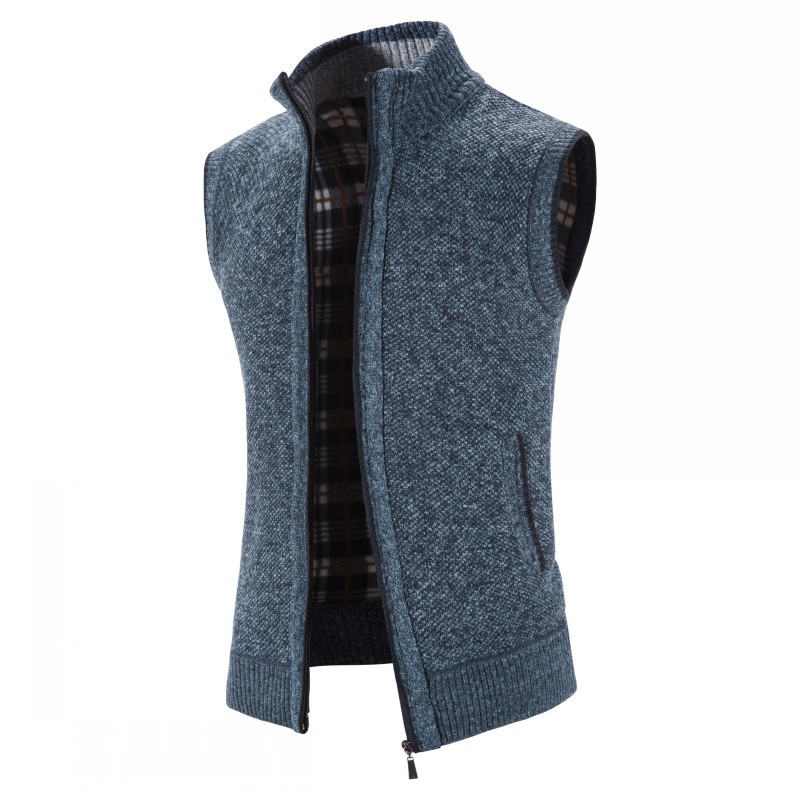 Men's Vests Autumn Winter Sweater Thick Warm Sleeveless Cardigan Coat Knitted Outerwear Zipper Sleevel Jacket 221116