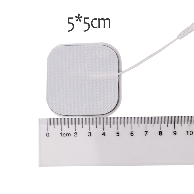 Other Massage Items 100/20p 5x5cm TENS Ems Nerve Muscle Stimulator Electrode Pads Gel Stickers s Physiotherapy Machine 2mm Plug 221116