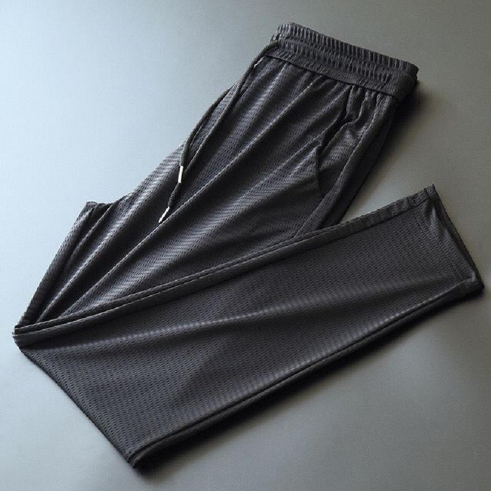 Men's Pants Fashion Summer Mid Rise Elastic Waist Straight Ninth absorb sweat comfort Ice Cool Loose Men Trousers for daily outdoor 221116