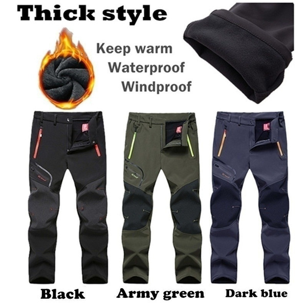 Men's Pants Waterproof Autumn Winter Outdoor Hiking Camping Fashion Sports Trousers Casual Soft Oversize Fleece Warm Cargo 221116