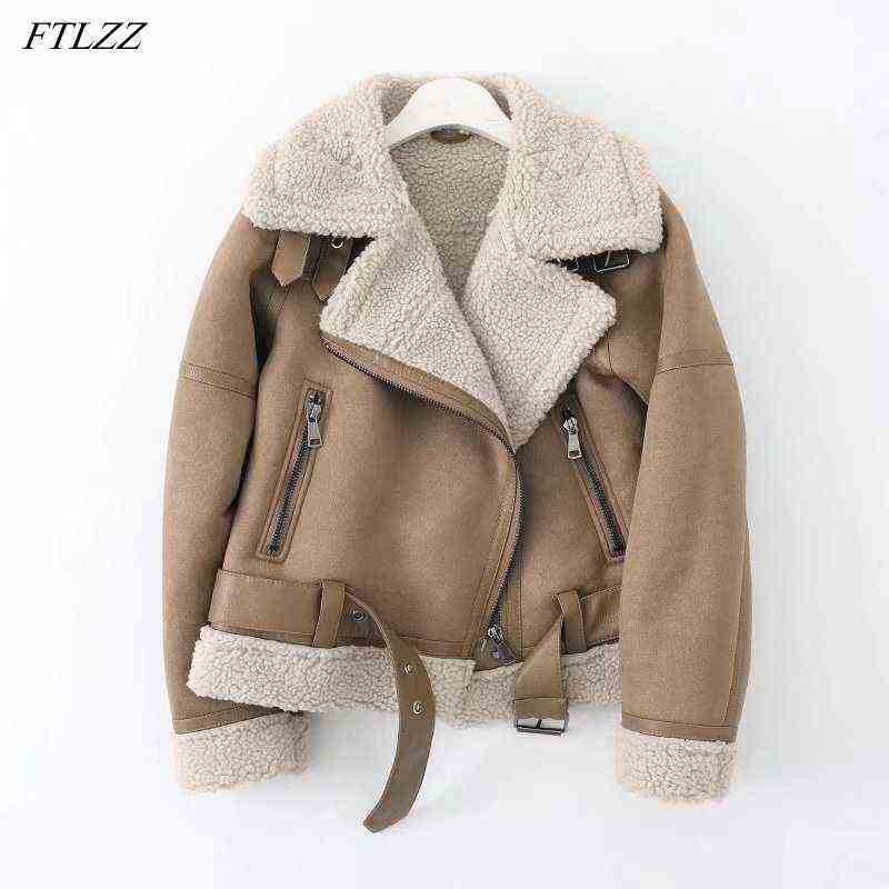 Ftlzz New Winter Women Faux Shearling Sheepskin Faux Leather Jackets Lady Thick Warm Suede Lamb Short Moto Biker Brown Jackets J220727, Auburn
Ftlzz New Winter Women Faux Shearling Sheepskin Faux Leather Jackets Lady Thick Warm Suede Lamb Short Moto Biker Brown Jackets J220727, Auburn
