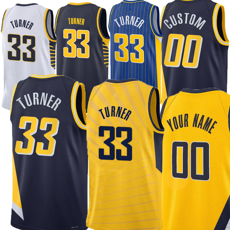 Men Basketball Jerseys Jalen Smith Tyrese Haliburton Bennedict Mathurin Myles Turner T.J. McConnell Andrew Nembhard Obi Toppin Pascal Siakam Jersey