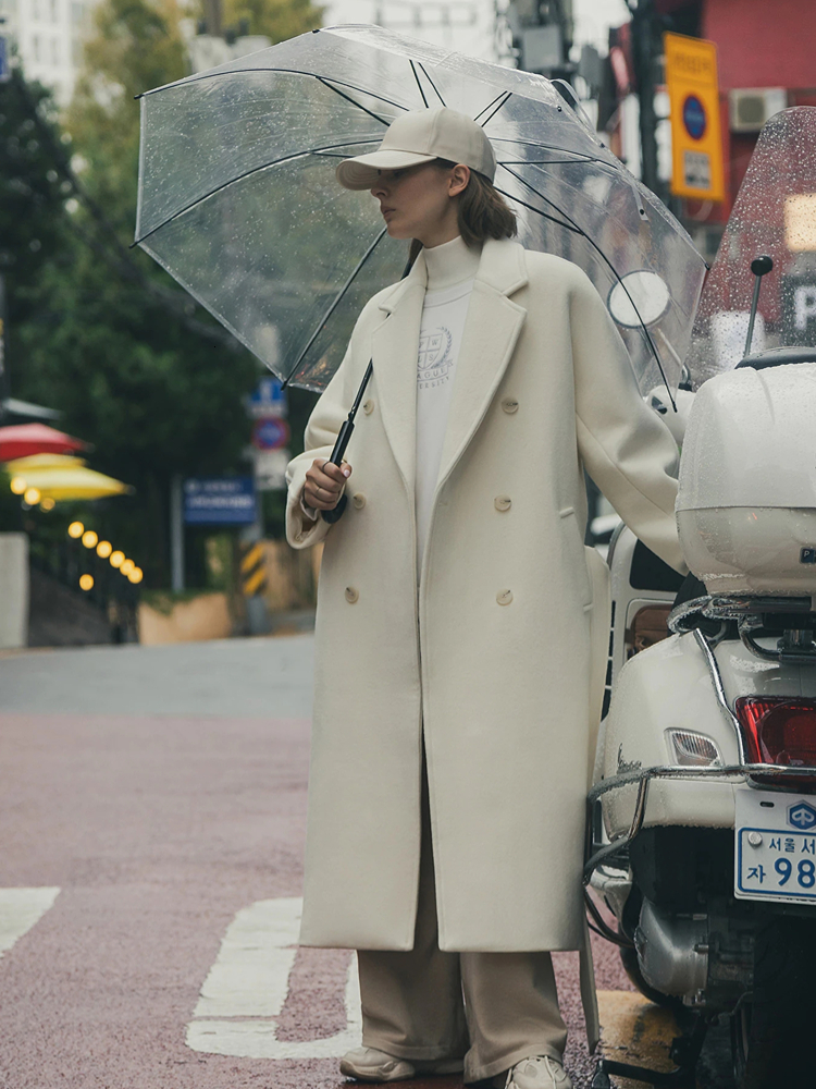 Womens Wool Blends Winter Women Elegant Long Woolen Coat With Belt Solid Casual Double Breasted Chic Outerwear Ladies Overcoat Female Clothes 221117