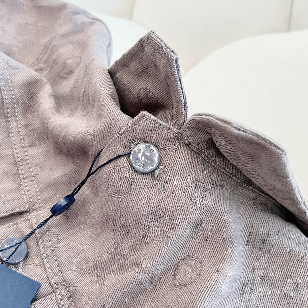 DUYOU Mens Jackets Full Logo Pattern Denim Jacket Classic Washed Shirts High-End Fashion For Men Women Jacket Tops 851081