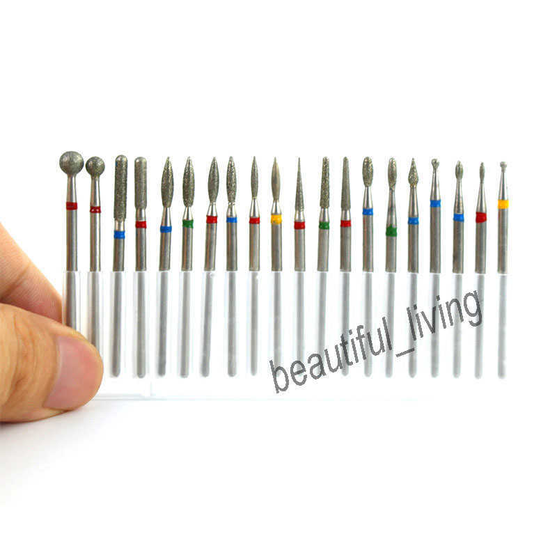 7 Diamond Nail Drill Bits Milling Cutter Set Cutters Manicure Silicon Stone Pedicure Electric Mill Manicure Machine Brocas Para Unas Nagelbohrer