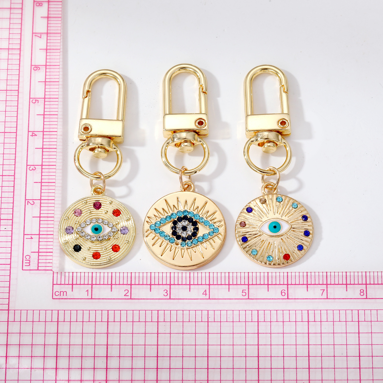 Evil Eye Fatima Hand Keychain Key Rings For Friend Lovers Gift Crystal Blue Eye Bag Car Keyring Pendant
